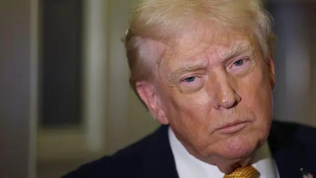 Donald Trump, fotografado durante um encontro com meios de comunicação neste domingo, 4 de janeiro.