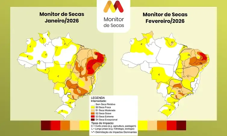 Brasília (DF), 20/03/2026 - Monitor de secas. Foto: ANA/Divulgação