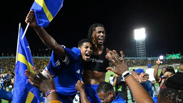 Curaçao comemora a classificação para a Copa do Mundo.